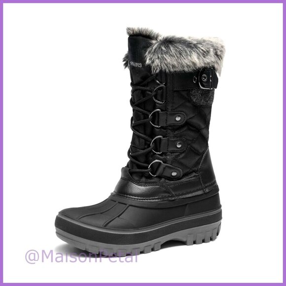 Other - Water-Resistant Snow Boots with Faux Fur Lining, Anti-Slip Outsole, Zip Closure